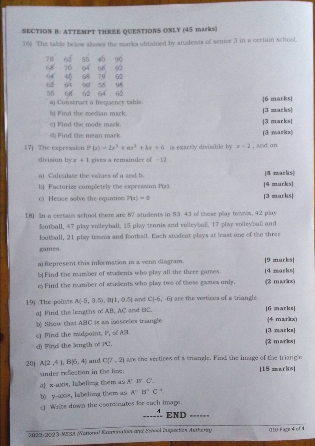 NESA S3 MATHEMATICS NATIONAL EXAMINATION PAST PAPER 2023 NEWS WITHIN